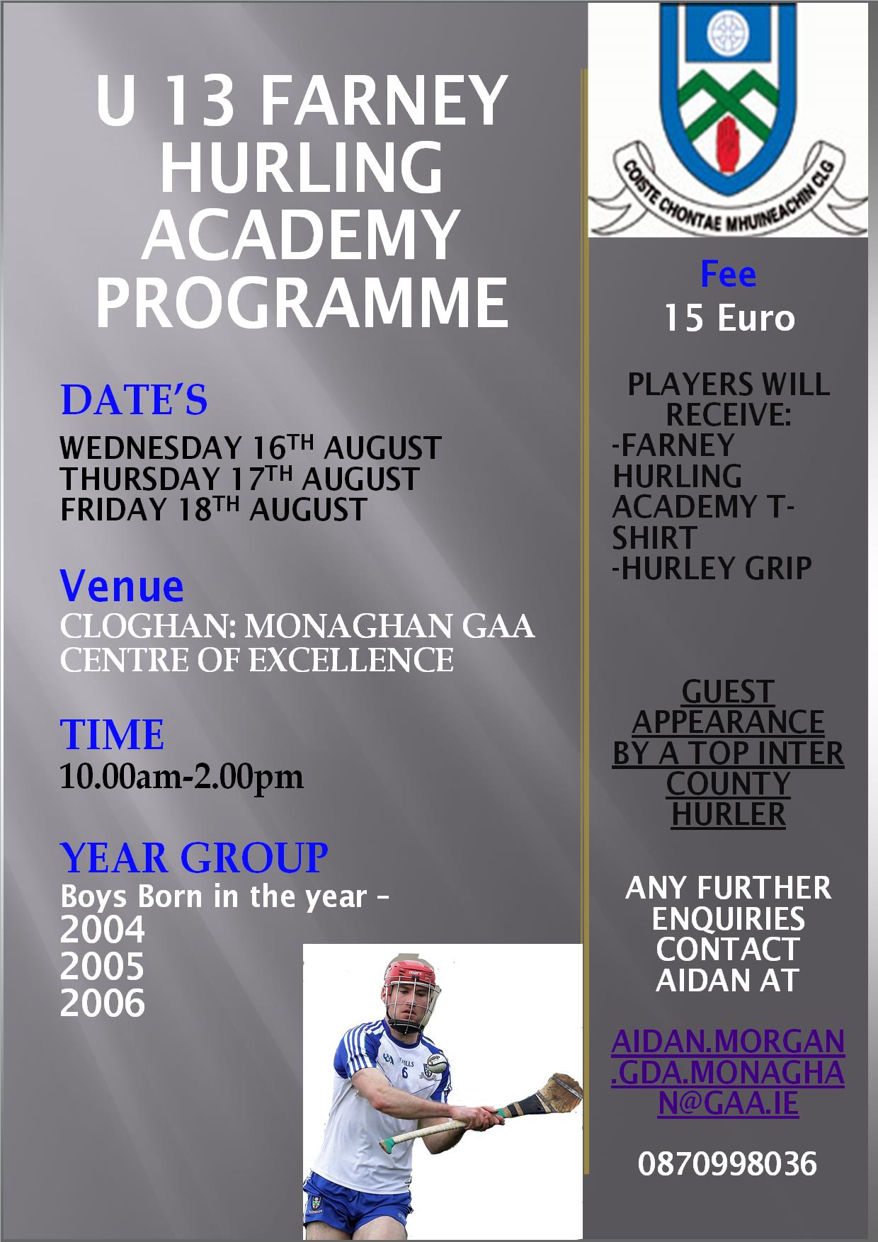 U13 Hurling Farney Academy Camp