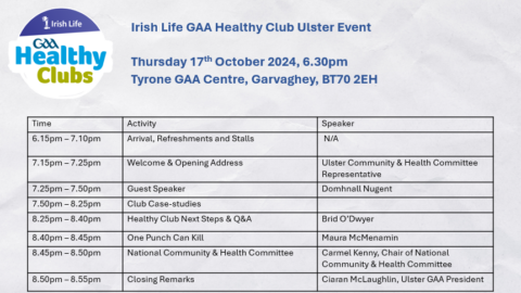 Irish Life GAA Healthy Club Ulster Event