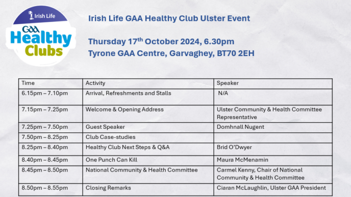 Irish Life GAA Healthy Club Ulster Event