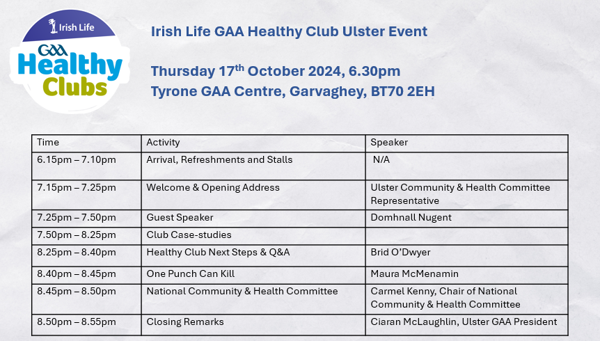 Irish Life GAA Healthy Club Ulster Event